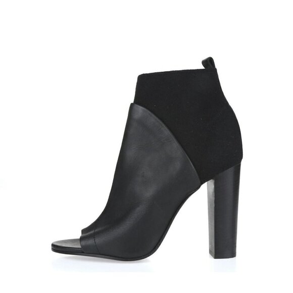 Vince Aren Open Toe Leather Bootie Black Womens Size 8.5 - Picture 4 of 13